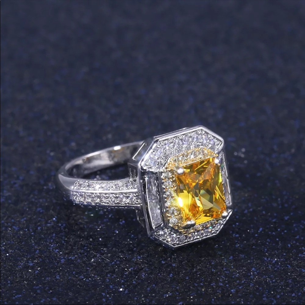New Birthstone 925 Silver Citrine Beautiful Ring - Picture 4 of 6